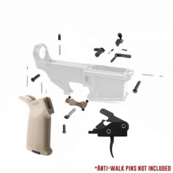 Lower Parts Kit with FDE Magpul Grip and USA Made Drop In Trigger